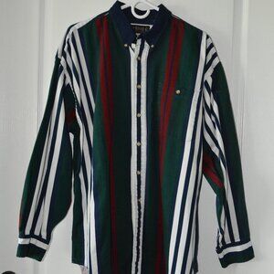 Vintage Deep River Men's XL Button Down Shirt Striped Long Sleeve
